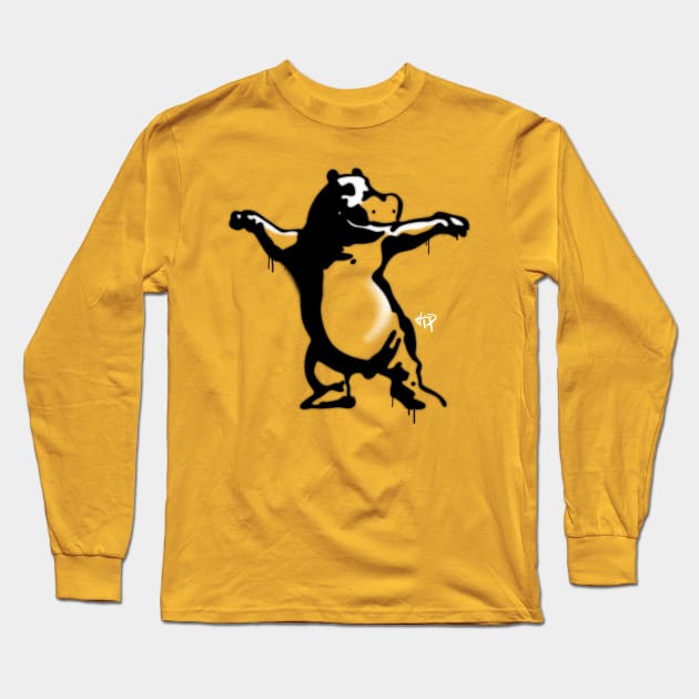 Hip Hippo Long Sleeve T-Shirt by pixelvision